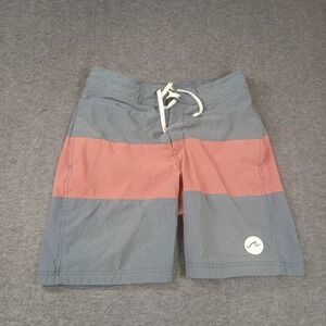 H&M Men's Size‎ Small Gray Red Striped Beach Board Shorts